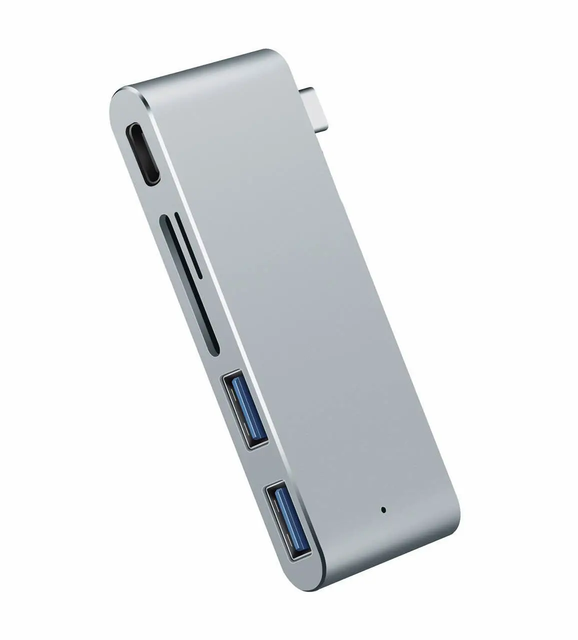 Basix usb type C концентратор с зарядка PD порт, 2 USB 3,0 порта и SD/Micro SD TF кардридер для MacBook huawei P20 USB-C концентратор - Цвет: gray