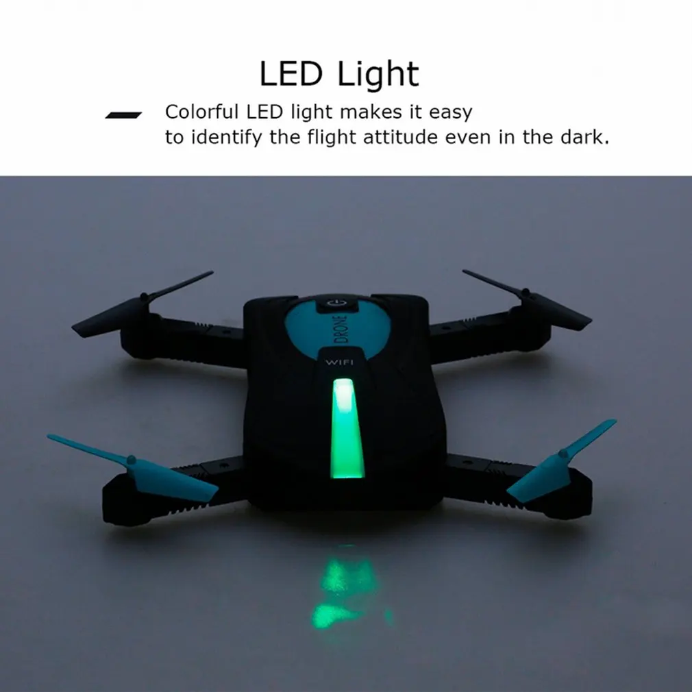 JUN YI TOYS Складная селфи Карманный Дрон RC Drone 2,4 ГГц 6-Axis Wi-Fi FPV 2.0MP Камера G-Сенсор удержания высоты квадрокоптера