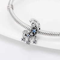 plata charms of ley 925 original fit original Pandach bracelet hot sale blue charms beads Silver Color pendant women diy jewelry 2