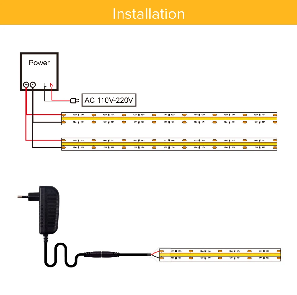 5 m lote cob led strip light