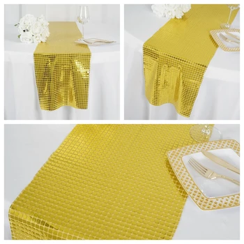 

Gold Silver Sequin Table Runner for Party Table Cloth Weddings Decoration Table Runners