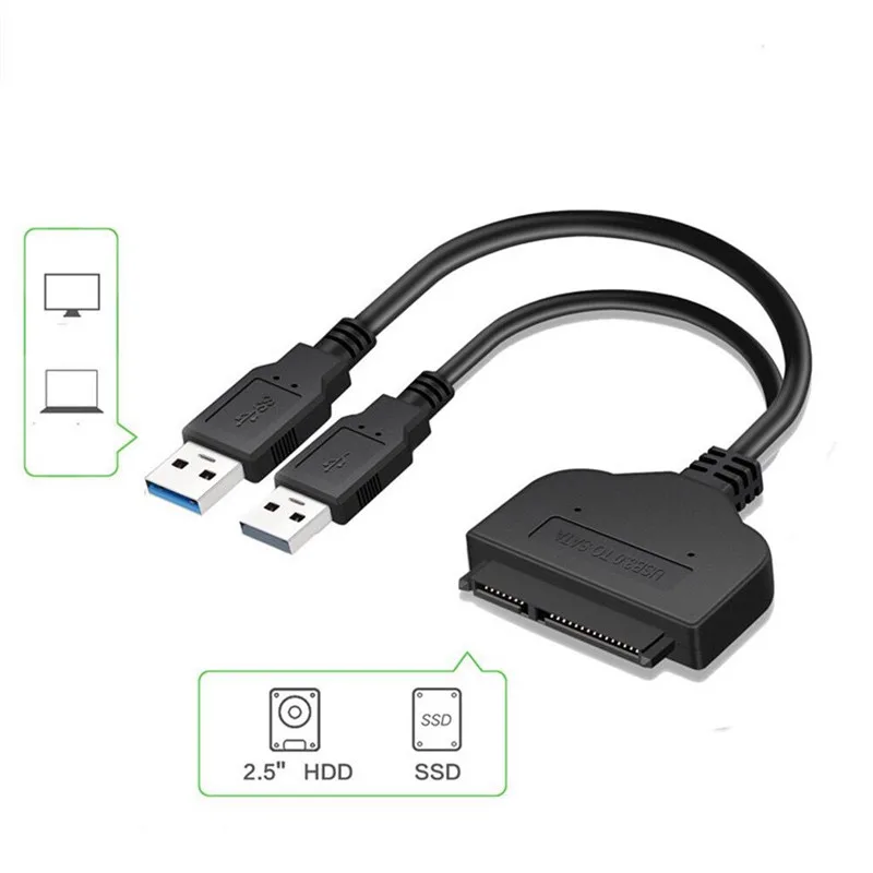 Basix USB 3 0 2 до 7 + 15 22Pin SATA кабель адаптер конвертер для 5 дюймов жесткий диск HDD SSD с USB2.0