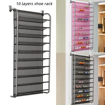 

36 Pair Over Door Hanging Shoe Rack 6/10 Tier Shoes Organizer Wall Mounted Shoe Hanging Shelf For Home Dormitory Shoes new