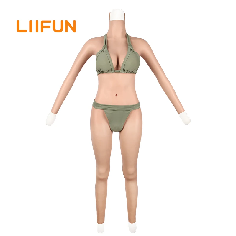 Liifun силиконовые поддельные груди форма до щиколотки с чашкой C боди руками для