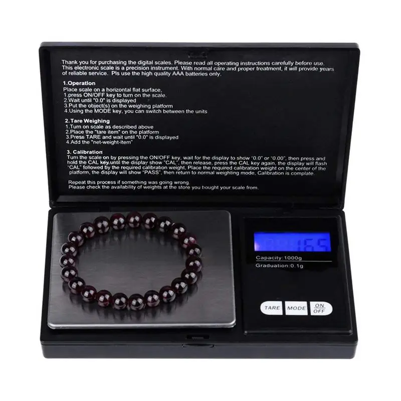 ELEG-цифровые карманные весы 1000 г x 0,1 г, кухонные весы, ювелирные весы мини-электронная шкала карманные весы