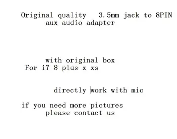 

10pcs original quality 3.5mm Aux Audio Adapters 3.5 Jack Headphone Earphone Adapter for phone 7 8 7 Plus 8Plus X XS XS MAX XR
