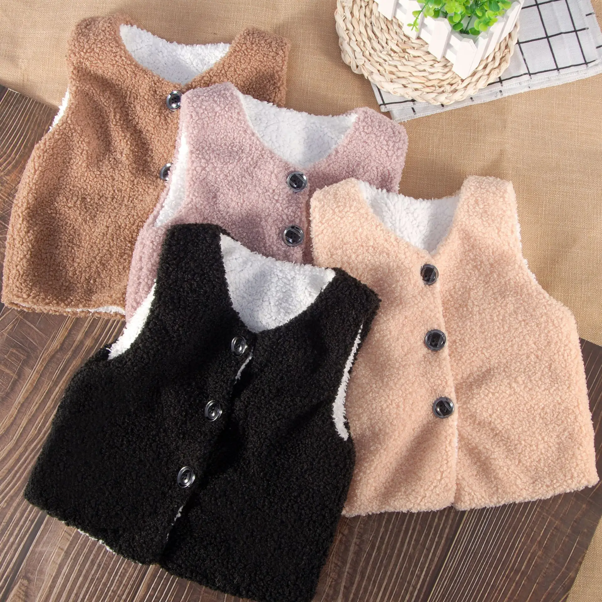 Fleece Kids Vest For Girls Waistcoat Toddler Girl Vest Infant Warm Winter Waistcoat Autumn Sleeveless Jacket Children Outwear