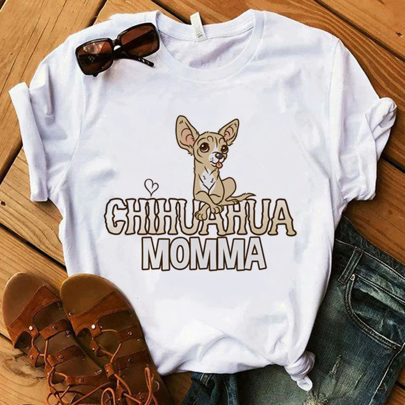 Women T-Shirt Dog-Design Chihuahua Summer New-Fashion Lovely ZOGANKIN Momma-Print Tee