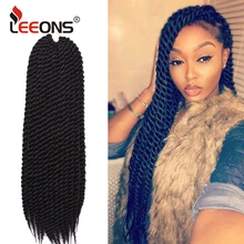 Leeons, вязанные крючком волосы, косички, мягкая Гавана, твист, наращивание волос, синтетические,, плетение волос, 12 прядей/упаковка