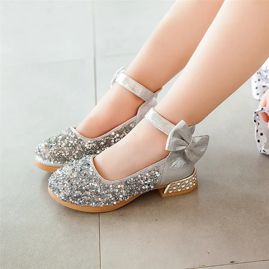 Girls shoes baby autumn and winter child baby girl bow princess shoes small shoes beads princess shoes children's shoes 35A12 (35)