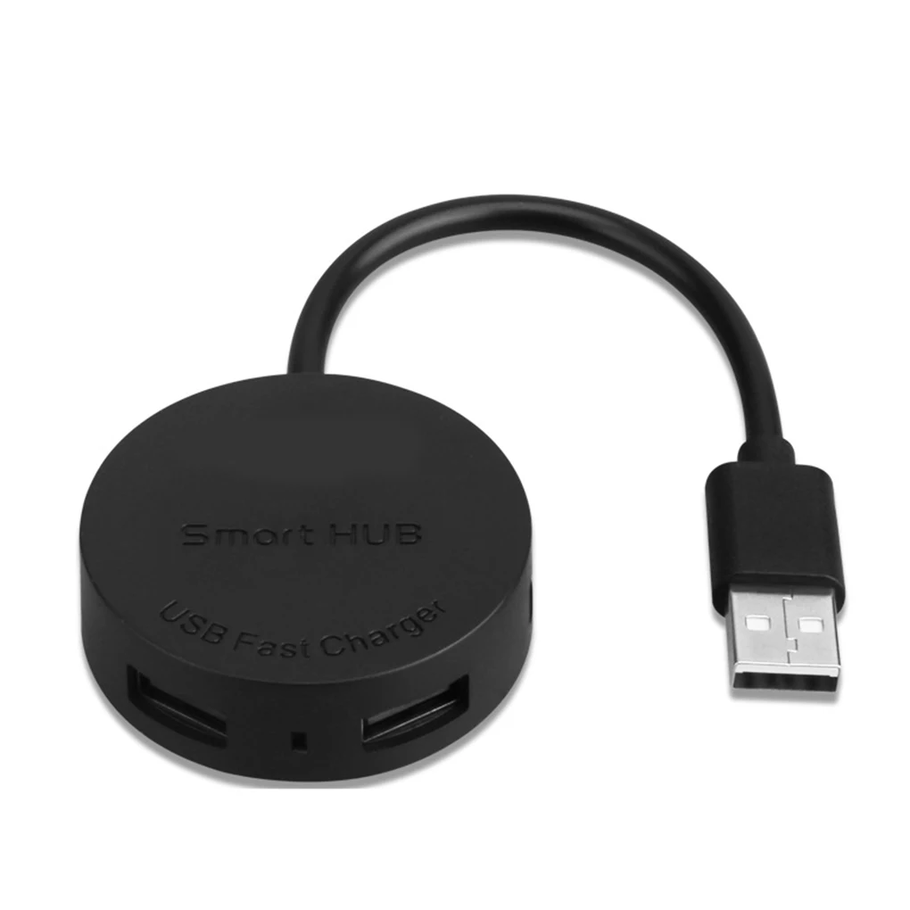 4 порта USB 2,0 концентратор OTG разветвитель Micro USB зарядное устройство Порт высокоскоростной USB концентратор Замена для компьютера ноутбука мышь U диск - Цвет: black