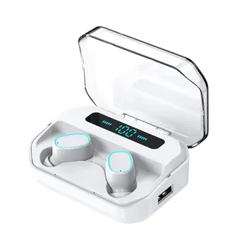 

C1 Wireless Headset 5.0 Double Ear With Charging Case Headset With Digital Display Headphones In-ear Earbuds