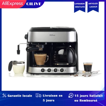

Qilive Espresso coffee machine built-In milk frother 15bars coffee makers cappuccino machine automatic coffee machine
