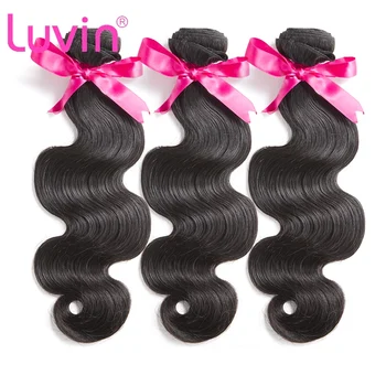 

Luvin 28 30 Inch Brazilian Hair Weave 3 4 Bundles Body Wave Virgin 100% Unprocessed Human Hair Natural Super Double Drawn