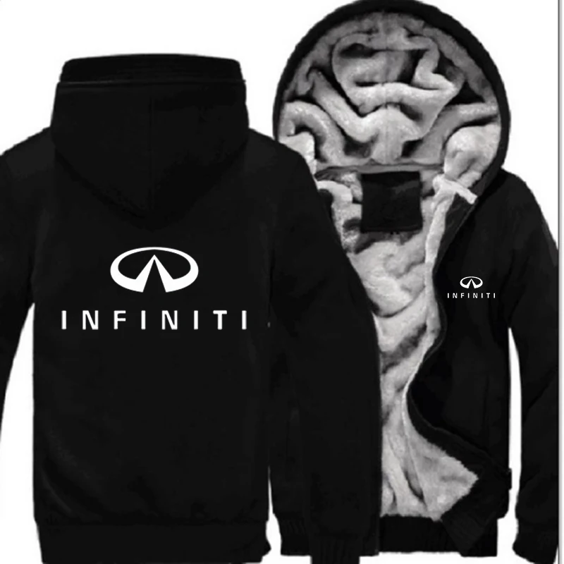 Мужские брендовые толстовки на молнии с логотипом Infiniti, с белым принтом, унисекс, зимняя повседневная мужская толстовка, удобные пальто - Цвет: 2