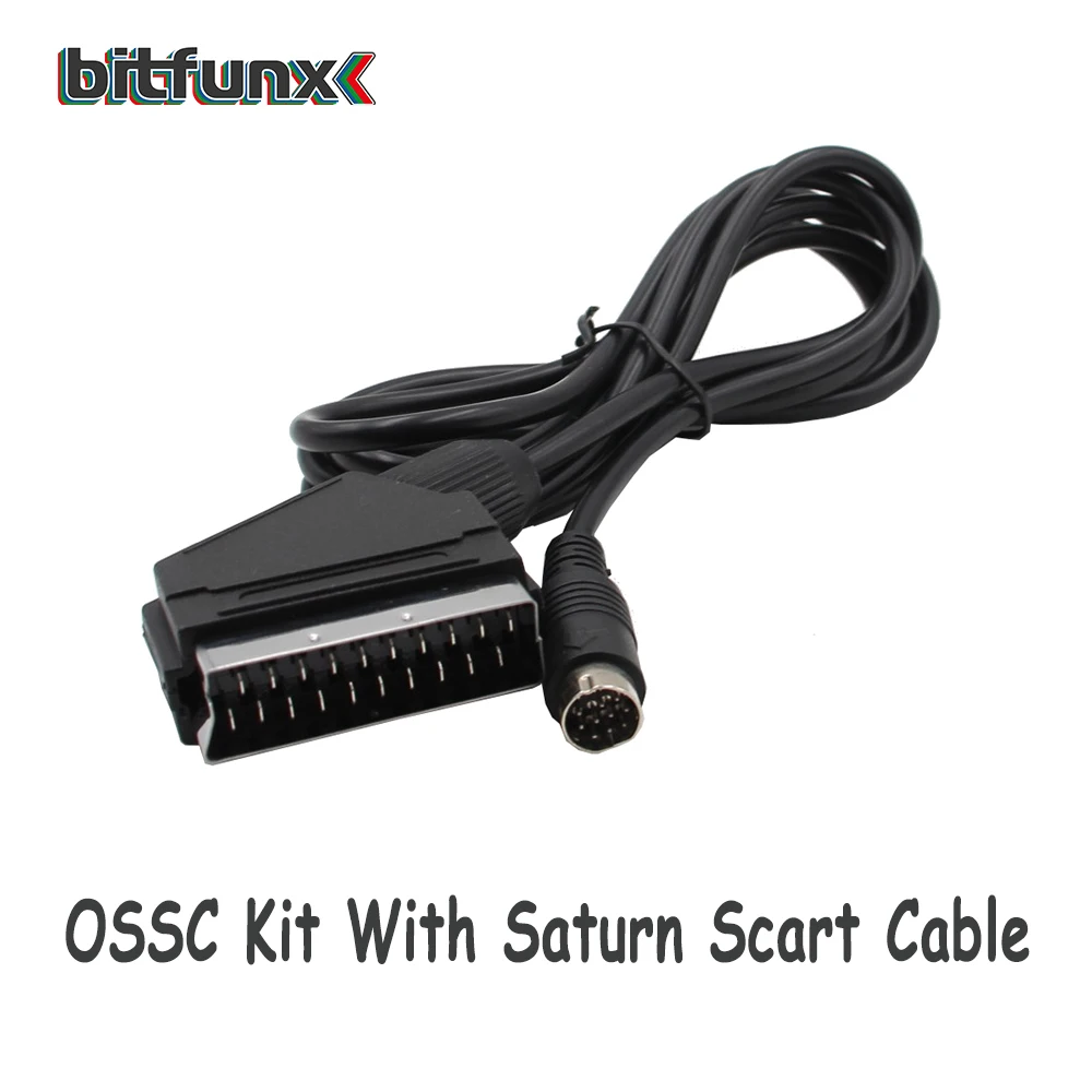 with Saturn scart Bitfunx OSSC HDMI конвертер комплект прозрачный черный для Ретро игровой консоли комплект обновления с Scart кабель - Цвет: with Saturn scart