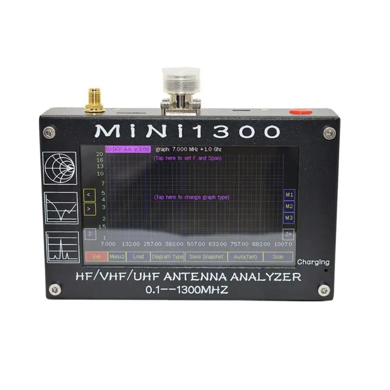 Горячая lcd сенсорный экран ABS электронные компоненты 0,1-1300 MHz HF/VHF/UHF ANT КСВ антенна анализатор метр тестер