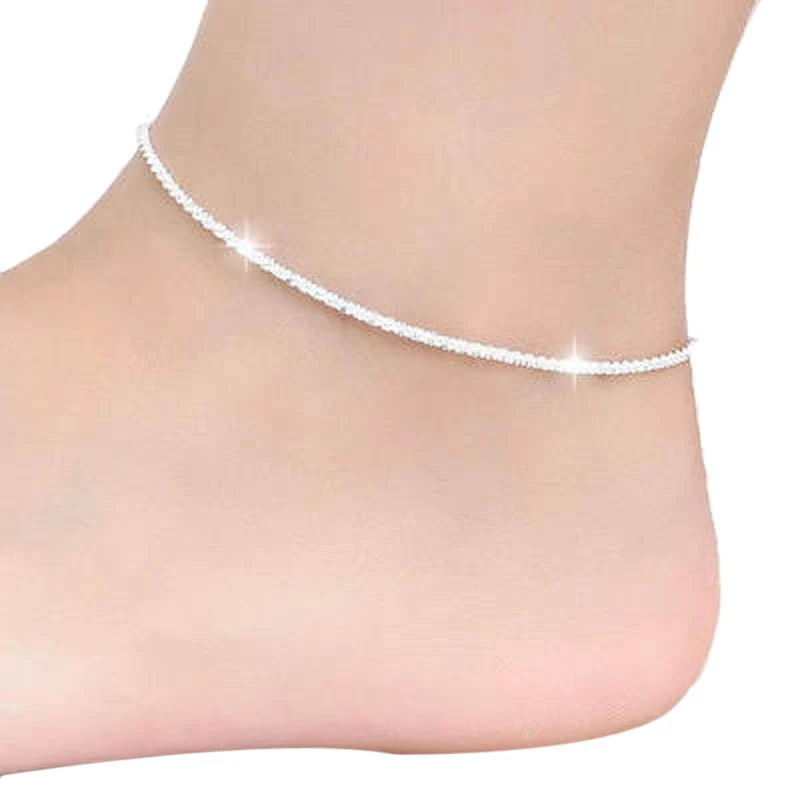 Tobillera Bohemia para mujer, pulsera de tobillo de cuerda de cáñamo de plata, cadena de pierna, tobilleras para joyería de playa, decoración Diy para fiesta|Decoraciones DIY de fiestas| -