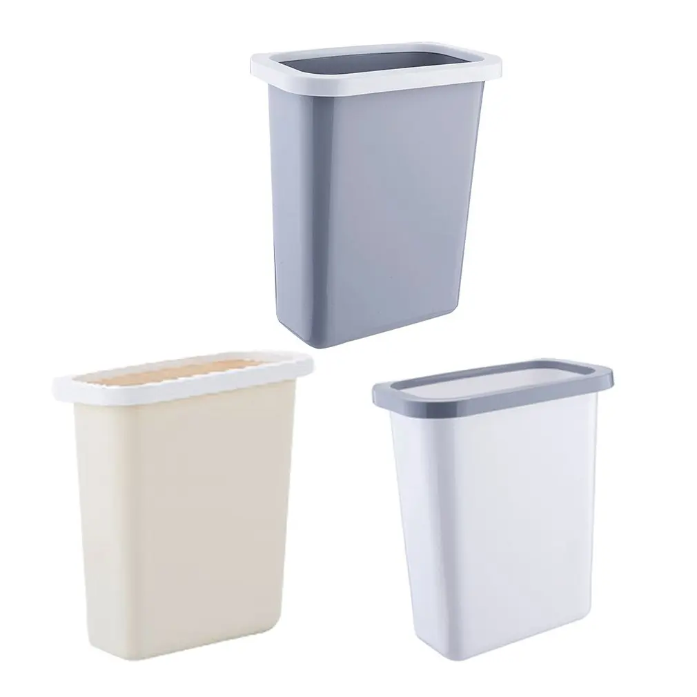 Kitchen Cabinet Door Hanging Waste Bin Trash Can Desktop Bedside Garbage Basket Simple Kitchen Countertop Trash Can