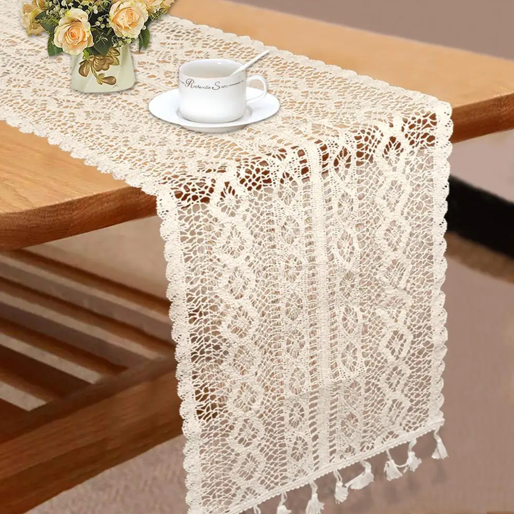Huiran белый любовь Ins кружевной стол бегун деревенский свадебный стол украшения свадебные принадлежности растительный декор для свадеб