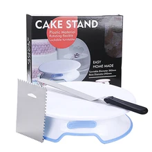 Торт делая поворотный стол лопатка-скребок Вращающийся торт поворотный стол с шпателем и глазурью более гладкой выпечки набор для декорирования тортов поставки