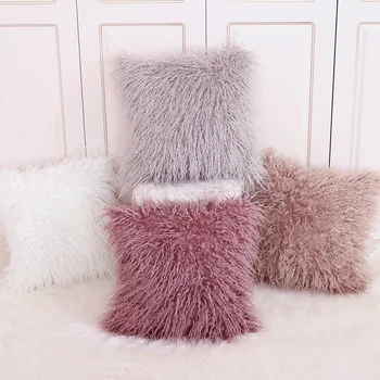 

1pc Soft Fluffy Furry Plush Decor Cushion Cover for Sofa Living Room RT99