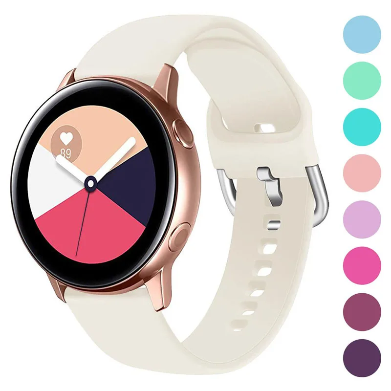 Ремешок силиконовый для Samsung Galaxy Watch Active 2 Gear S3 Frontier сменный Браслет Huawei amazfit bip 20 мм