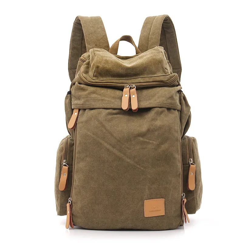

Cross Border on Behalf of Korean-style Retro Men And Women Outdoor Canvas Bag Large Backpack School Bag Fashion 15.6-Inch Backpa