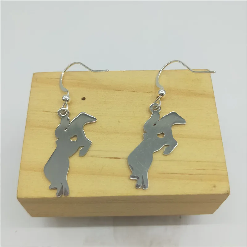 Новые оптовые трендовые серьги из нержавеющей стали лошадь длинные серьги в форме сердца Женская модная Бижутерия Подарки