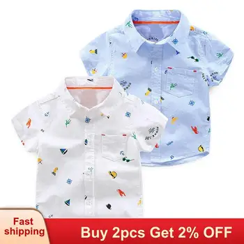 

Mayfair Cabin Boy Shirt 2020 Summer Cartoon Print Kids Boys Shirt Children Clothes 2-6 Years Shirts Fashion Cotton Short Sleeve