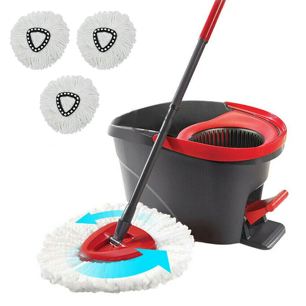 5Pcs 360°Magic Mop Head Rotating Spinning Replacement Micro Head Floor Sweeper