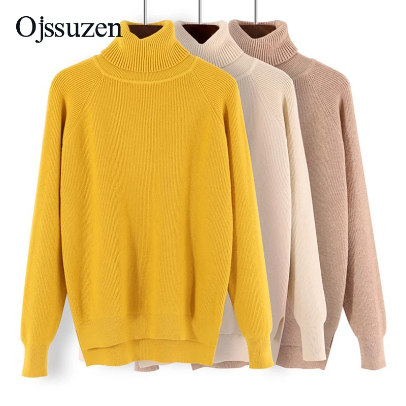 

Basic Thick Sweaters Women's Turtleneck Knitted Jumper Grey Coffee Red Warm Pullover Female Top Autumn Winter Sweater Ladies