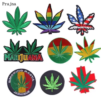 

Prajna Fashion Leaf Patches 13Style Embroidery Iron On Cheap Patches For Clothing Jacket Applique Badges DIY Apparel Accessories