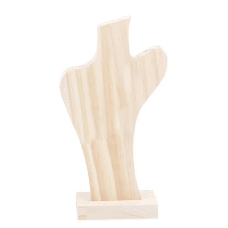 

Unfinished Natural Wood Mannequin Bust for Necklace Jewelry Display Rack