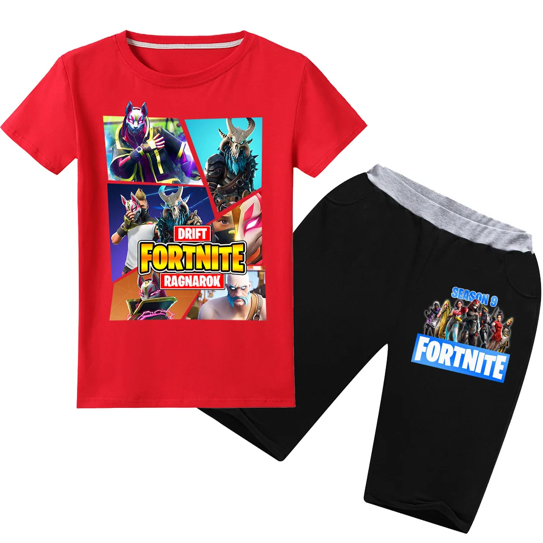 Children fortnite Short Sleeve Sport Suit Boys Girls T-Shirt Pants Shirt Fashion Suit