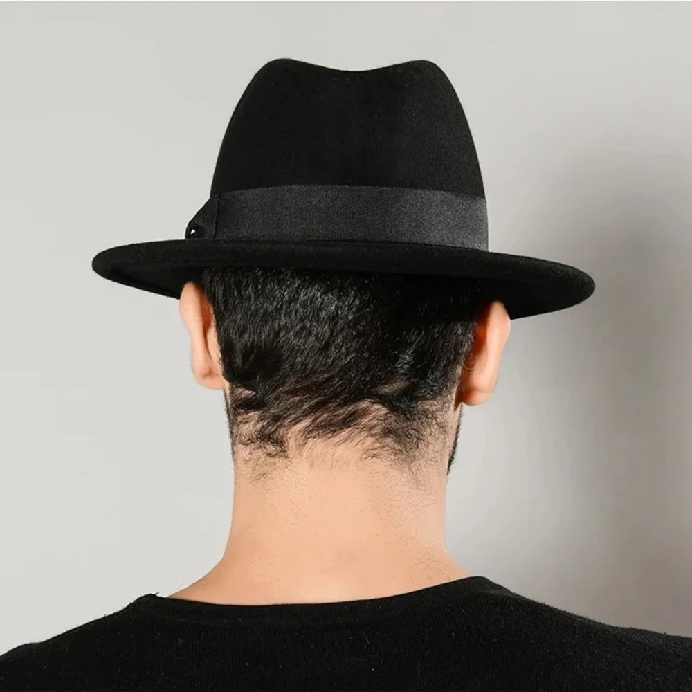 2 больших размера 56-58, размер 59-61 см шерсть мужская фетровая шляпа Федора для джентльмена с широкими полями верхняя одежда Панама сомбреро Кепка