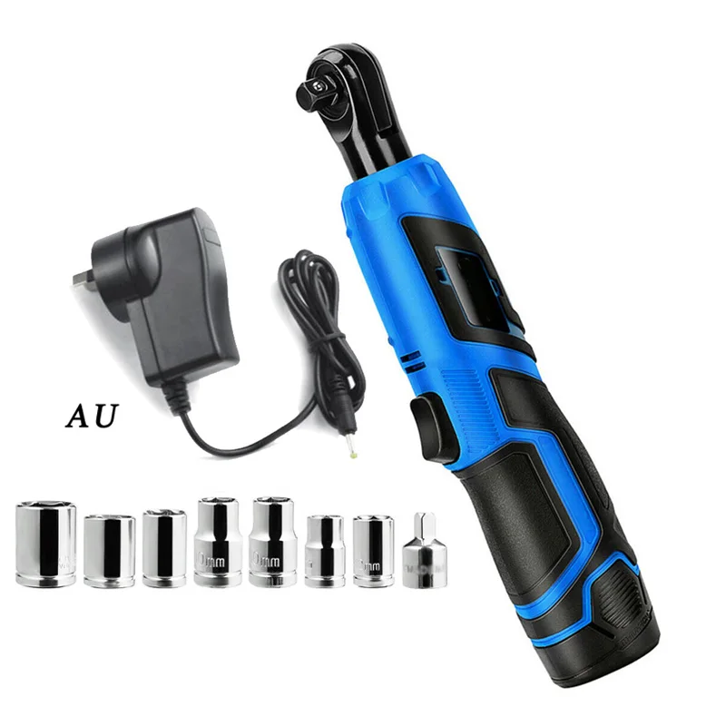 

3/8 Inch Cordless Electric Ratchet Wrench 12V With Charger Battery Sockets Kit UK / US / EU / AU Plug