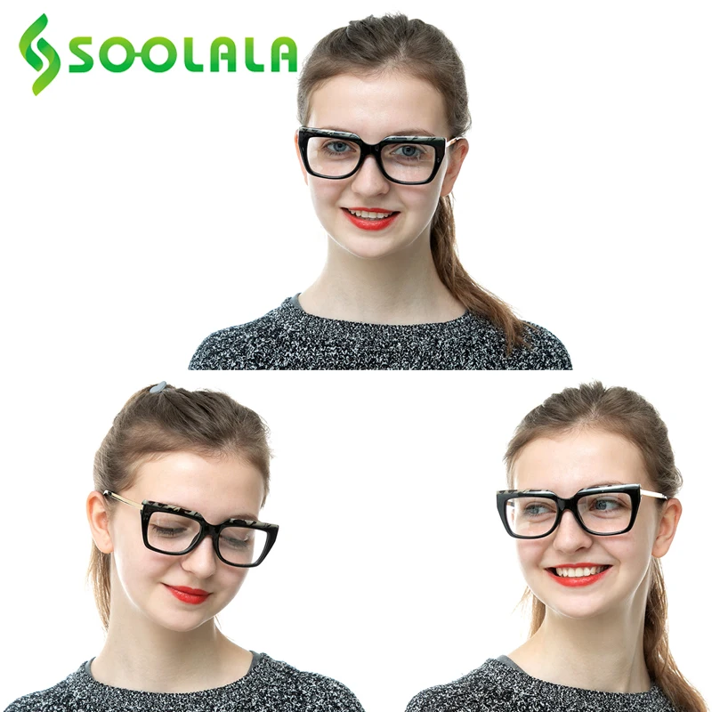 Очки для чтения с большой оправой SOOLALA мужчин и женщин модные пресбиопические