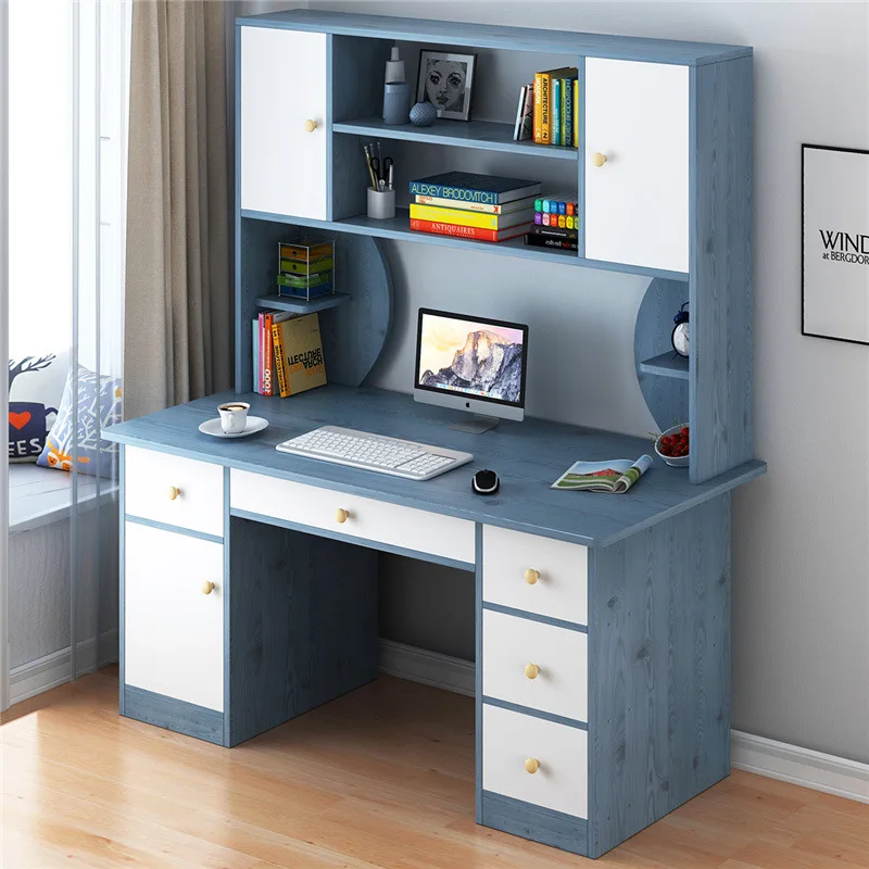 

Desktop Computer Desk Table Desk Bookshelf Combination One-piece Simple Multi-functional Household Table Bedroom Simplicity Writ