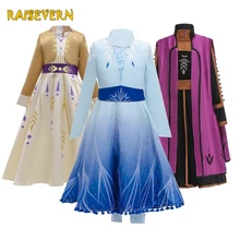 Платья для костюмированной вечеринки «Холодное сердце 2», «Королева Эльза», «Костюмы Эльзы», «Принцесса Анна», вечерние платья для девочек, «фантазия», комплект одежды для девочек