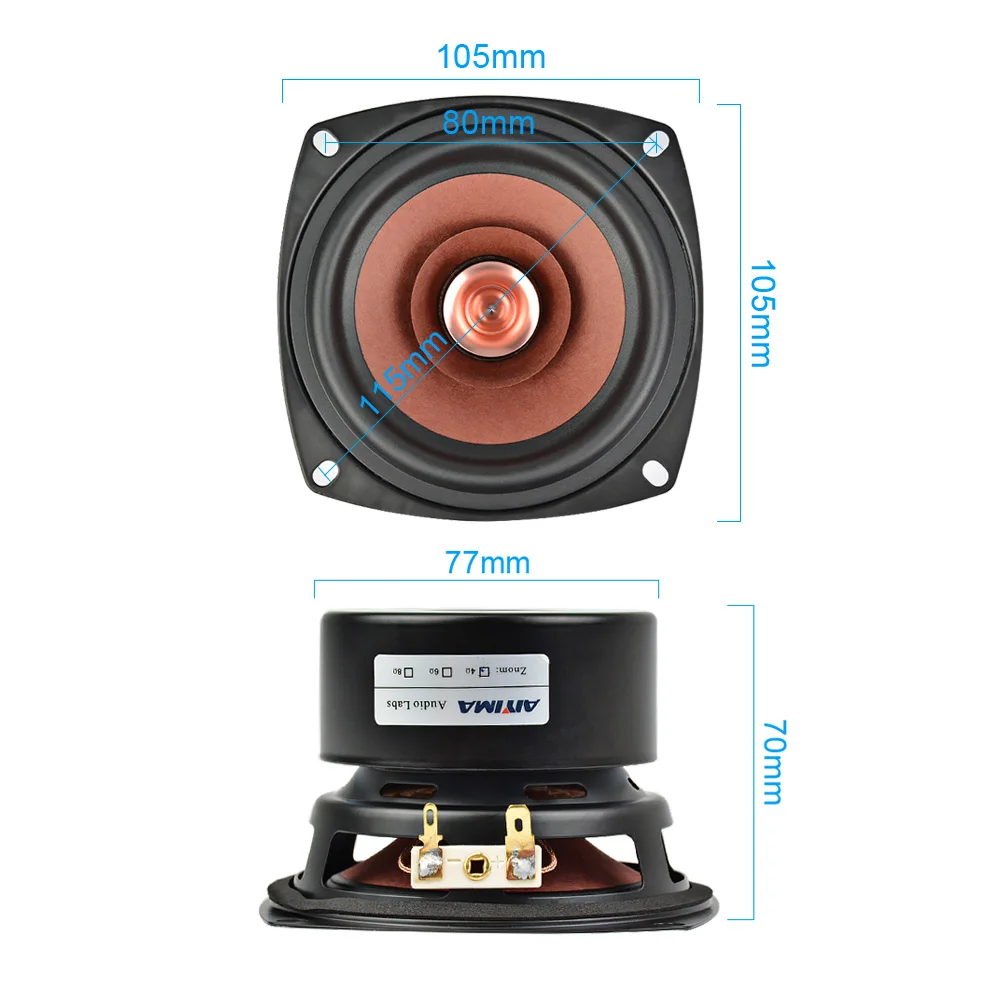 AIYIMA 1Pcs 4 Inch Audio Speaker Driver HIFI 4 8 Ohm 30W Full Range Altavoz Bookshelf Loudspeaker DIY Home Theater Amplifier