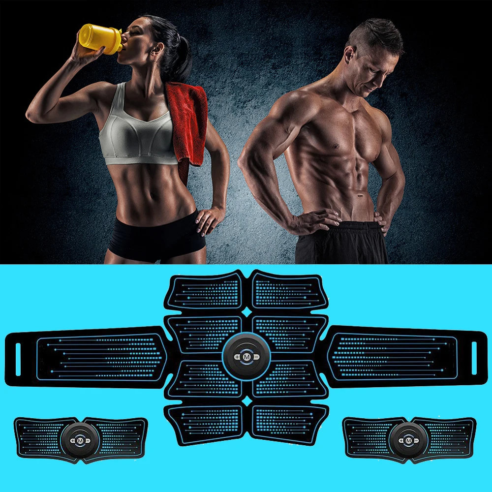 Abdominal Muscle Stimulator Toner Rechargeable Smart Fitness Gear USB Charged Electrostimulation Exercise Abs Home Gym Equipment
