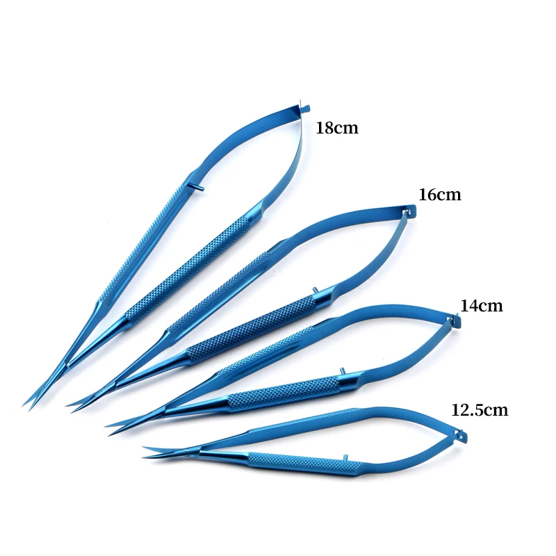 Titanium 12.5cm-18cm Dental Ophthalmic Micro Cornea Scissors Surgery Instrument