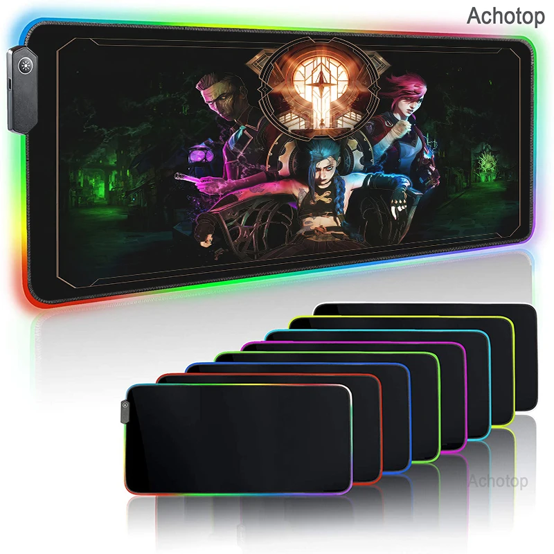 Игровой коврик для мыши Arcane League of Legends коврики с подсветкой из аниме и
