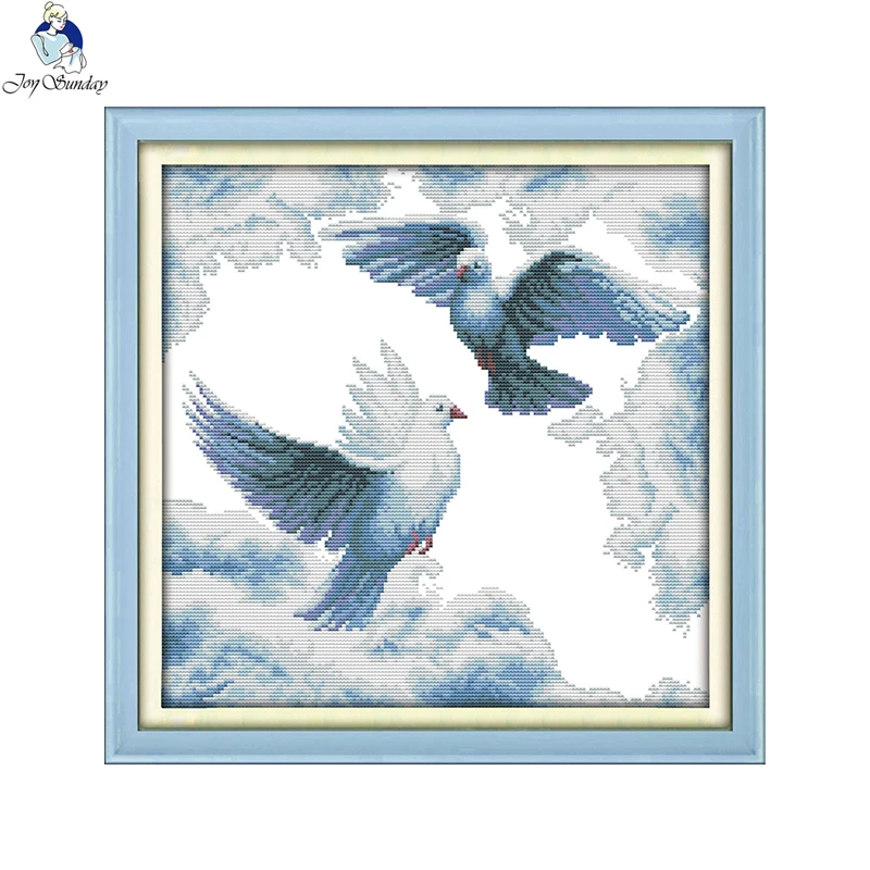 

The peaceful white dove Cross Stitch Patterns 11CT Printed Fabric 14CT Counted Canvas Cross-stitch Embroidery Thread Sets