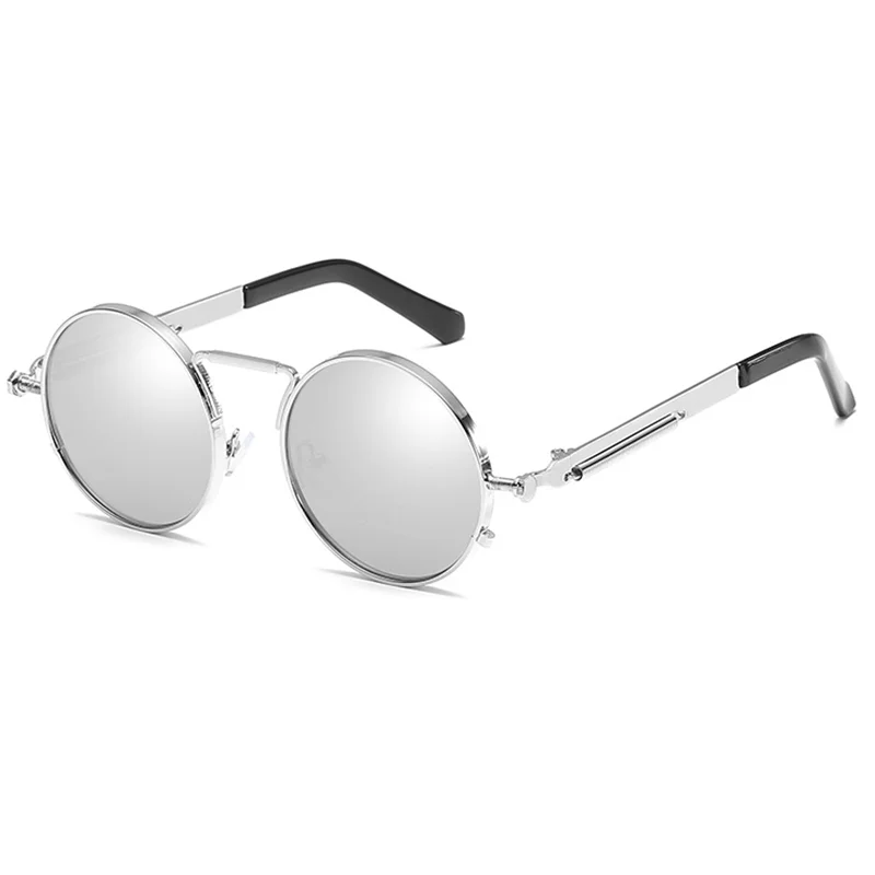 Retro Punk Spring Leg Round Sunglasses Men Polarized Metal Myopia Lens Prescription Sun Glasses Women 0 -0.5 -0.75 To -6.0 5