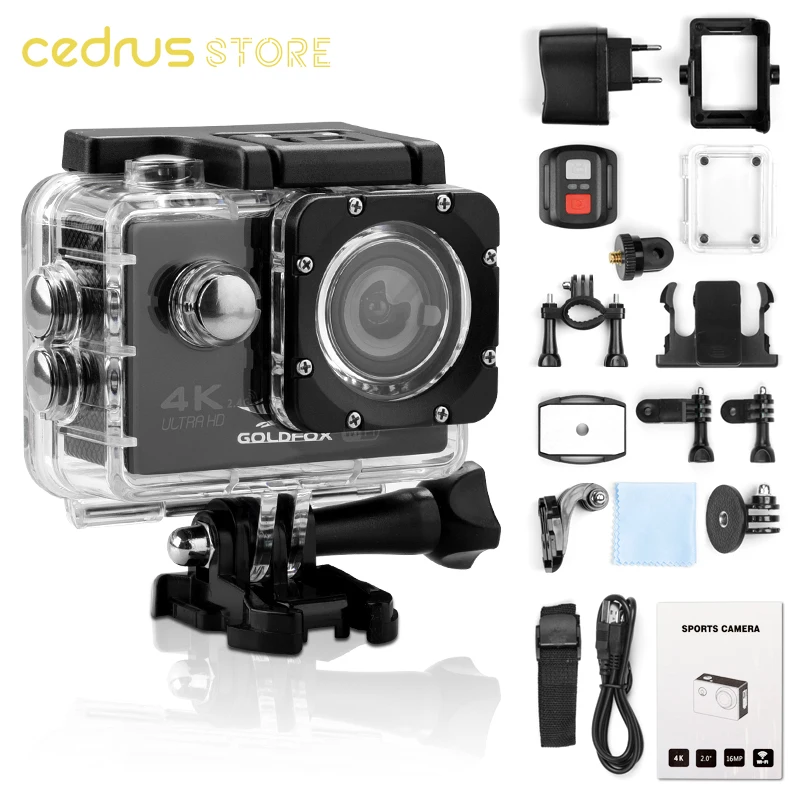 Ultra HD 4K Action Camera WiFi Remote Control Sport 170D Go Waterproof Pro Helmet Sports DV Video Recording | Электроника