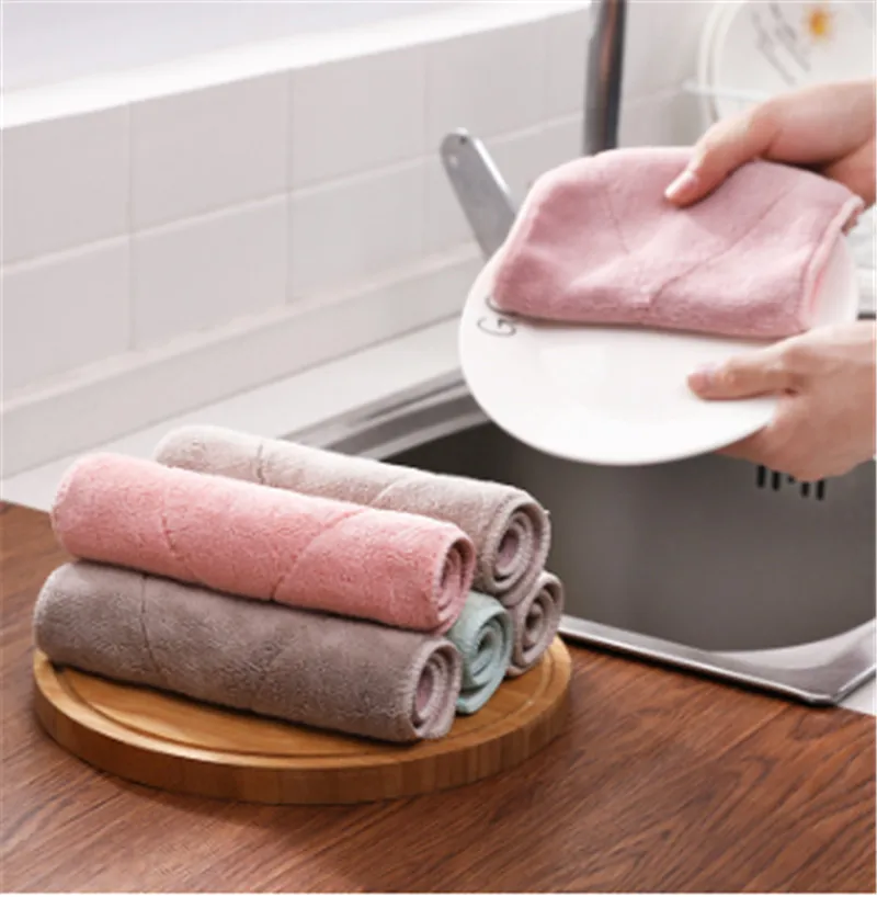 

1pc Super Absorbent Microfiber kitchen Dish Cloth High-efficiency Tableware Household Cleaning Towel kitchen Tools Gadgets