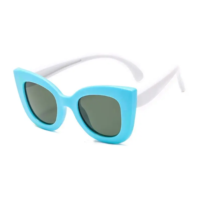Детские солнцезащитные очки для мальчиков и девочек, детские солнцезащитные очки, кошачий глаз, Ультра-мягкий силикон, UV400, детские