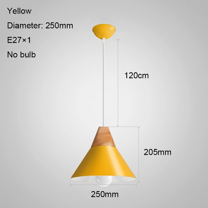 Yellow 250mm no bulb Подвесной светильник светильник подвесной люстра лофт подвесные светильники лофт декор светильник люстра светильник лофт люстра детская люстра для кухни люстра на кухню светильники подвесные - Цвет корпуса: Yellow 250mm no bulb